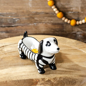 Skeleton Weiner Dog Bowl