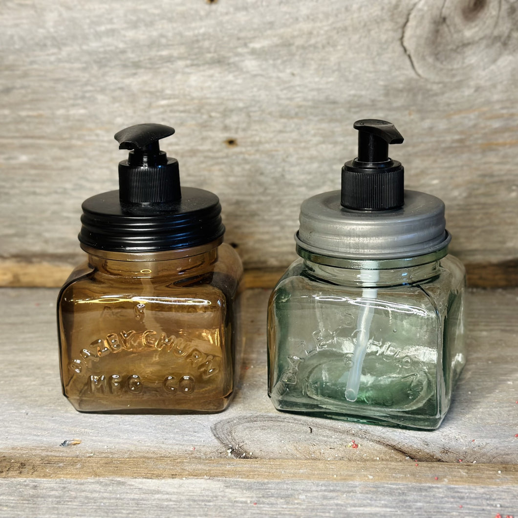 Vintage Style Glass Jar Soap Dispensers