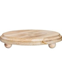 White and Natural Round Wood Stands