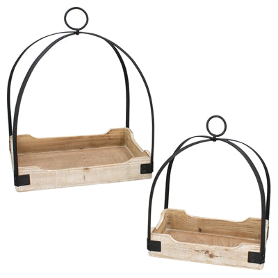 Wood Bottom Iron Lantern