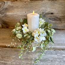 Load image into Gallery viewer, White Hydrangea Candle Ring
