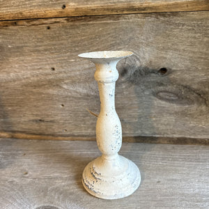 White Rustic Taper Candle Holder