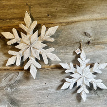 Load image into Gallery viewer, Rustic Whitewashed Wood Snowflakes
