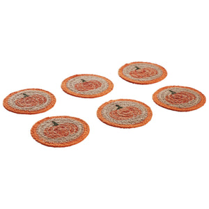 Harvest Blessings Natural Stencil Pumpkin Coaster