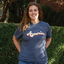 Load image into Gallery viewer, Vintage America T-Shirt, Heather Navy, Small
