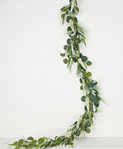 Mixed Eucalyptus, Lamb Ear and Heather Garland