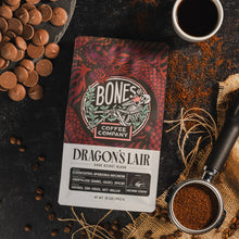 Load image into Gallery viewer, Dragon&#39;s Lair Dark Roast Coffee | 12oz | Ground
