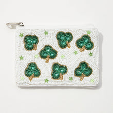 Load image into Gallery viewer, Lucky Clovers St. Patrick&#39;s Day Coin Pouch

