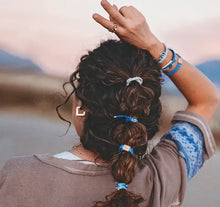 Load image into Gallery viewer, "Resist" Blue Evil Eye Hair Tie Bracelets
