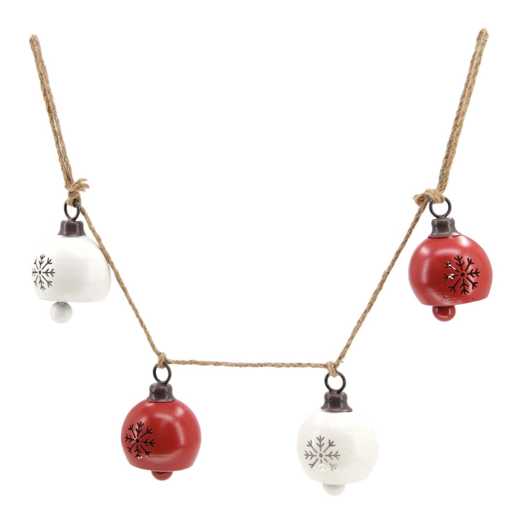 Red and White Bell Garland