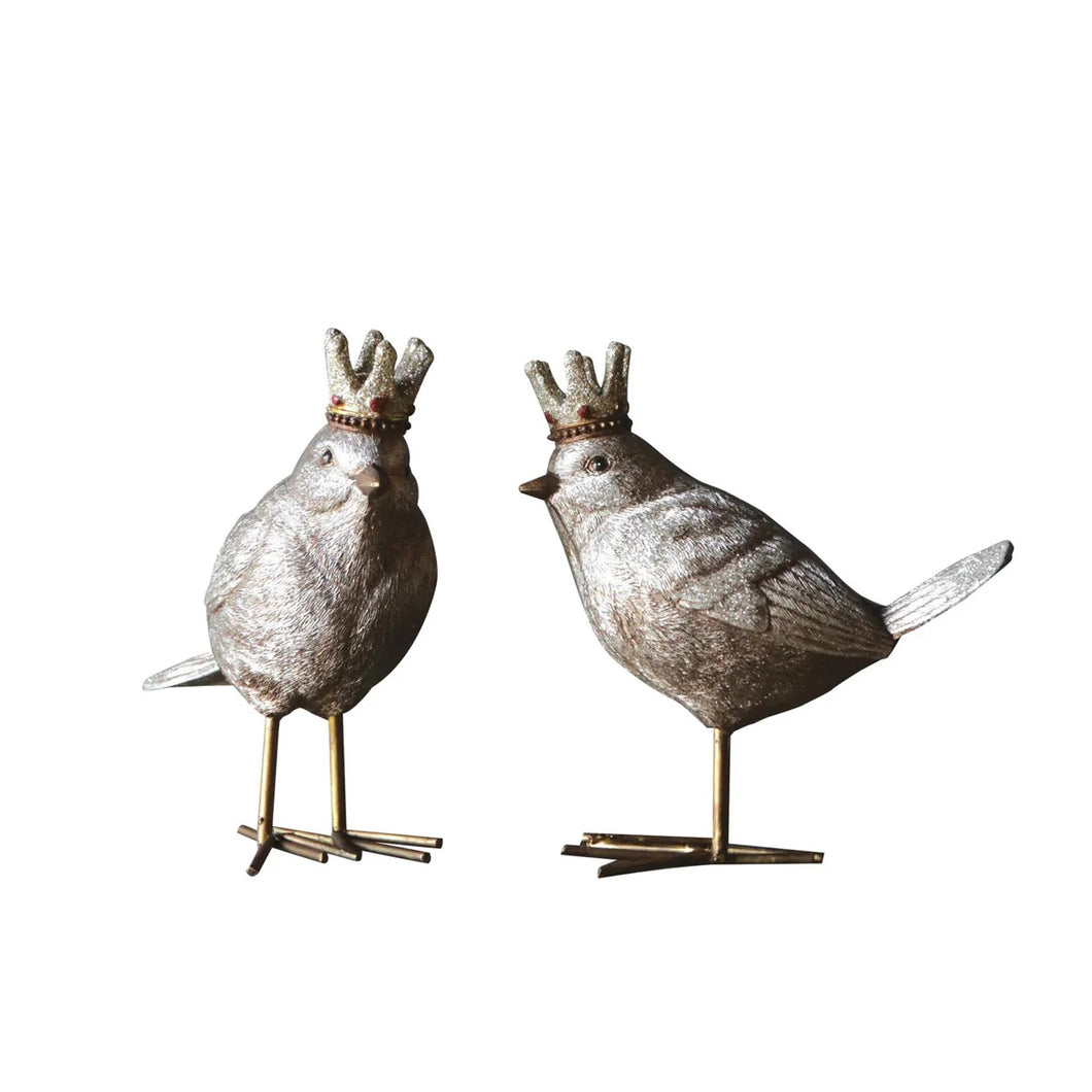 Resin Bird with Crown Figurine