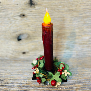 Burgundy Timer Taper Candle