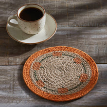 Load image into Gallery viewer, Harvest Blessings Natural Stencil Pumpkin Trivet
