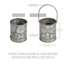 Load image into Gallery viewer, Punched Star Antique Metal Candle Holder
