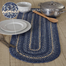 Load image into Gallery viewer, Great Falls Blue Jute Oval Runner
