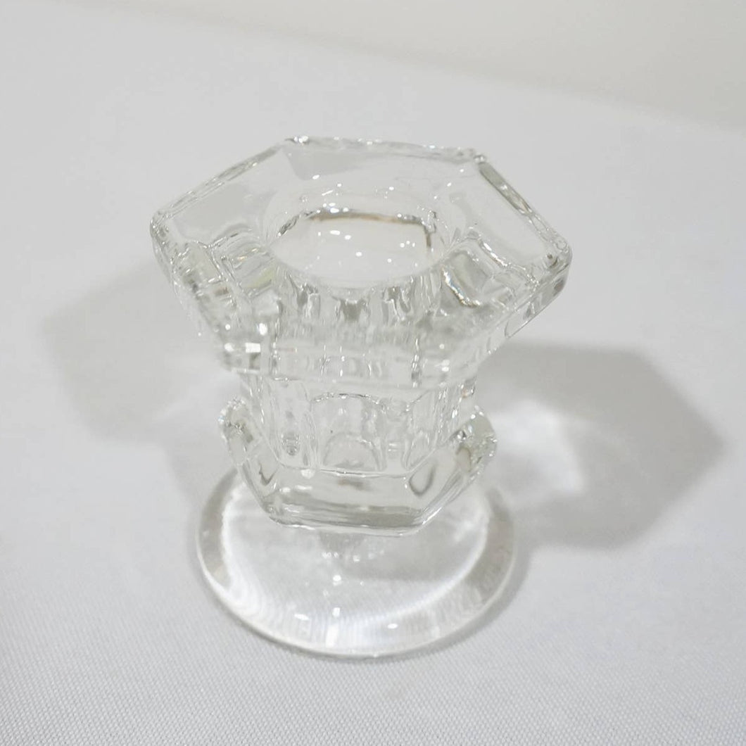 Hexagon Glass Taper Candle Holders