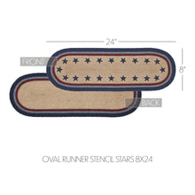 Load image into Gallery viewer, My Country Oval Runner Stencil Stars 8" x 24"
