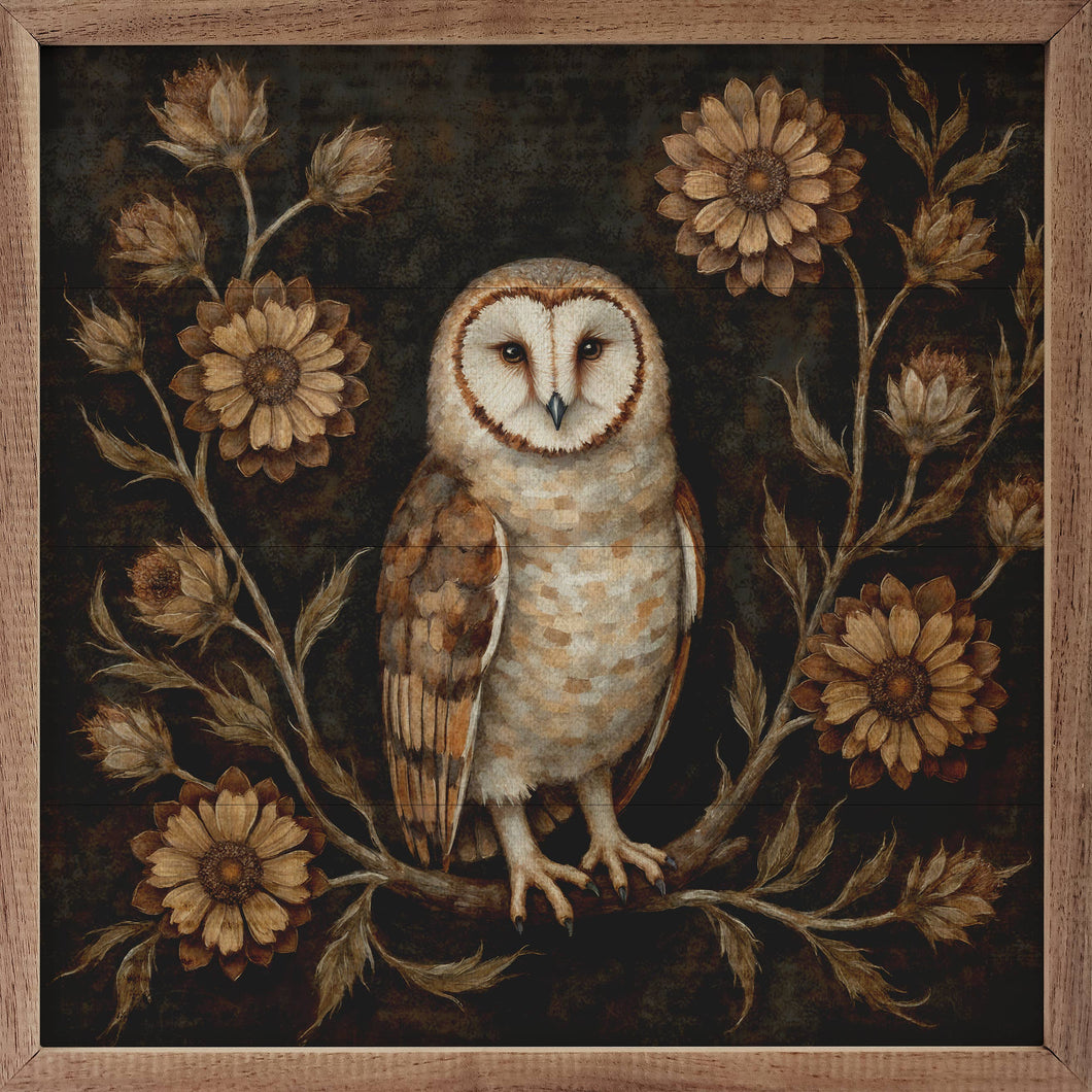 Floral Autumn Owl