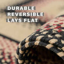 Load image into Gallery viewer, Primitive Star Gloucester Jute Braided Rugs, Black and Red
