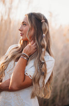Load image into Gallery viewer, "Faith" Gold Cross Hair Tie Bracelet Set
