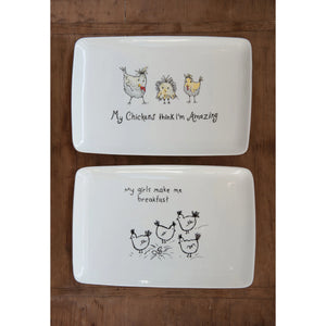 Platter with Chickens and Sayings