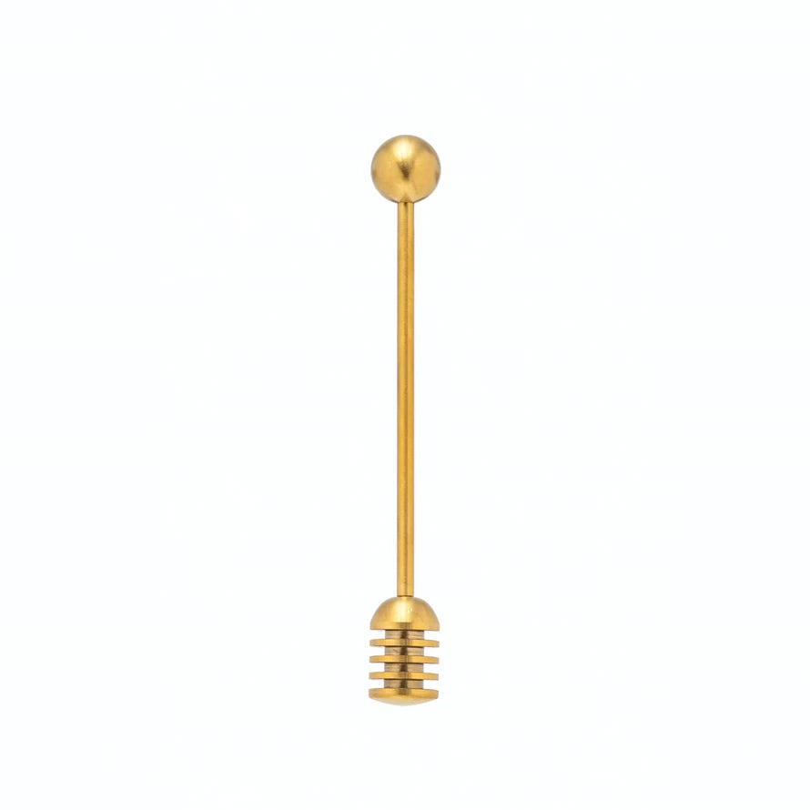 Stainless Steel Honey Dipper with Gold Finish