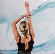 Load image into Gallery viewer, "Dream" Silver Hexagon Charm Blue Hair Tie Bracelets
