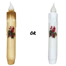 Load image into Gallery viewer, Red Cardinal Bird LED Battery Operated Timer Taper Candles
