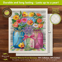Load image into Gallery viewer, Spring Floral Jars Swedish Dishcloth
