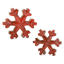 Load image into Gallery viewer, Red Enamel Snowflake Shelf Sitter
