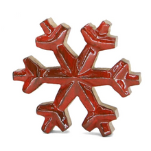 Load image into Gallery viewer, Red Enamel Snowflake Shelf Sitter
