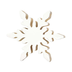 White Enamel Snowflake Shelf Sitter