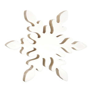 White Enamel Snowflake Shelf Sitter