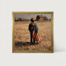 Load image into Gallery viewer, Child With Flag - Boy at Farm
