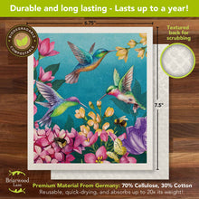 Load image into Gallery viewer, Springtime Hummingbirds Swedish Dishcloth
