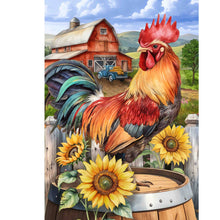 Load image into Gallery viewer, Farmyard Rooster Garden Flag
