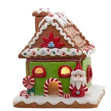Load image into Gallery viewer, Battery Operated LED Red, White &amp; Green Gingerbread House Table Pieces
