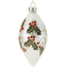 Holly Glass Ornaments