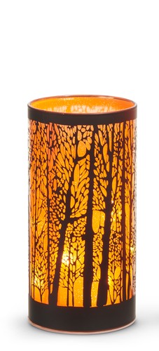 Lighted Orange Spooky Trees Lanterns