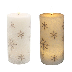 Snowflake LED Pillar Candles