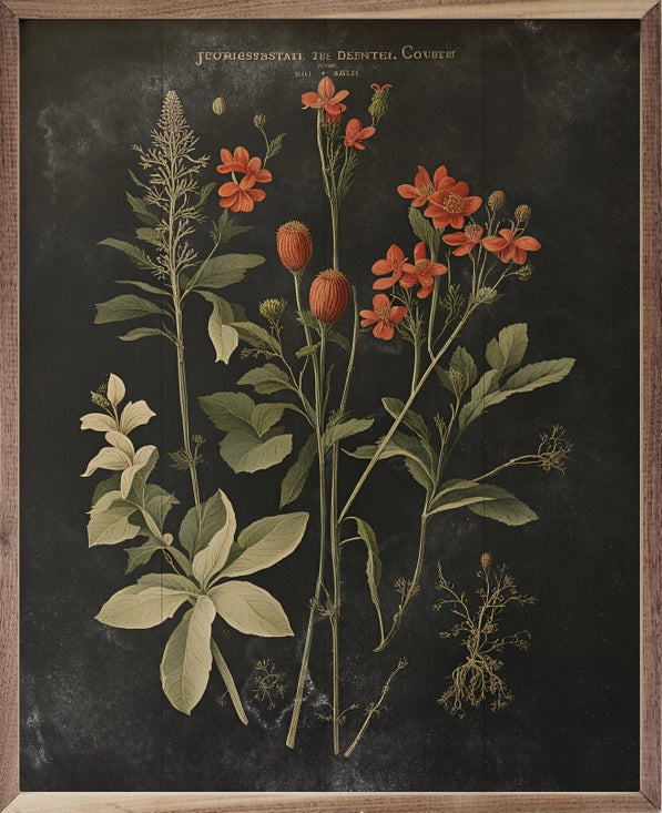 Vintage Floral Natural Framed Prints