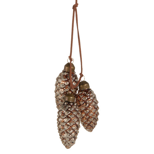 Brown Pinecone Cluster Ornament