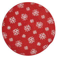 Load image into Gallery viewer, Snowflake Braided Round Placemat
