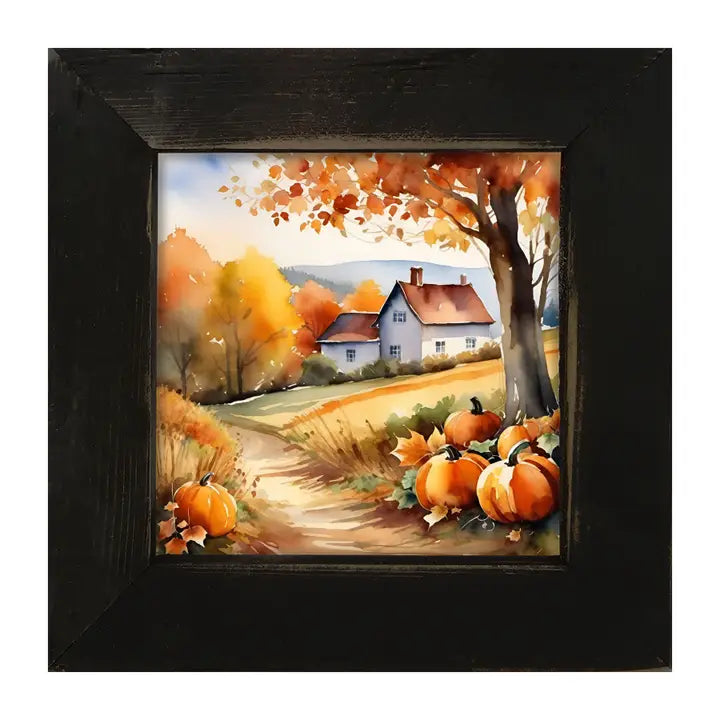 Halloween and Fall Rustic Framed Seasonal Pictures