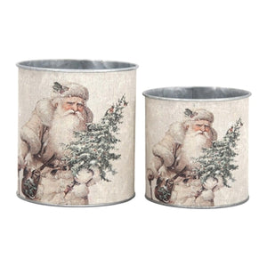 Vintage Santa Buckets