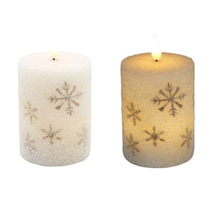 Snowflake LED Pillar Candles