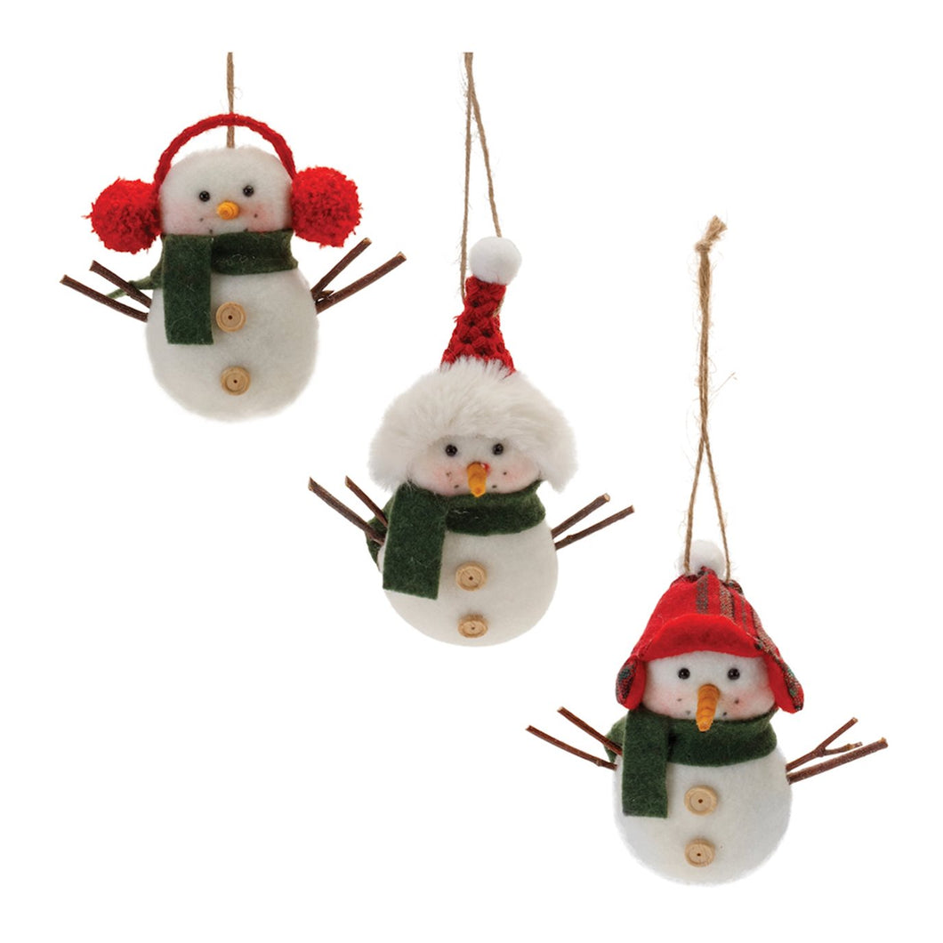 Plush Snowman Ornament