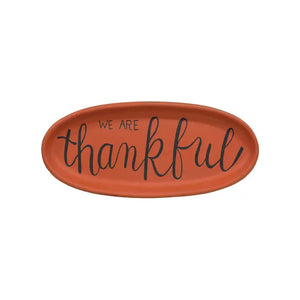 We are Thankful Oval Tray