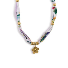 Load image into Gallery viewer, Tied to You Adjustable Scarf Necklace with Waterproof Heart/Flower Charms
