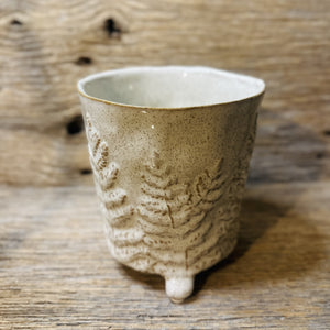 Fern Embossed Ceramic Planter